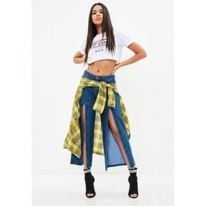 Front Split Wide Leg Jeans